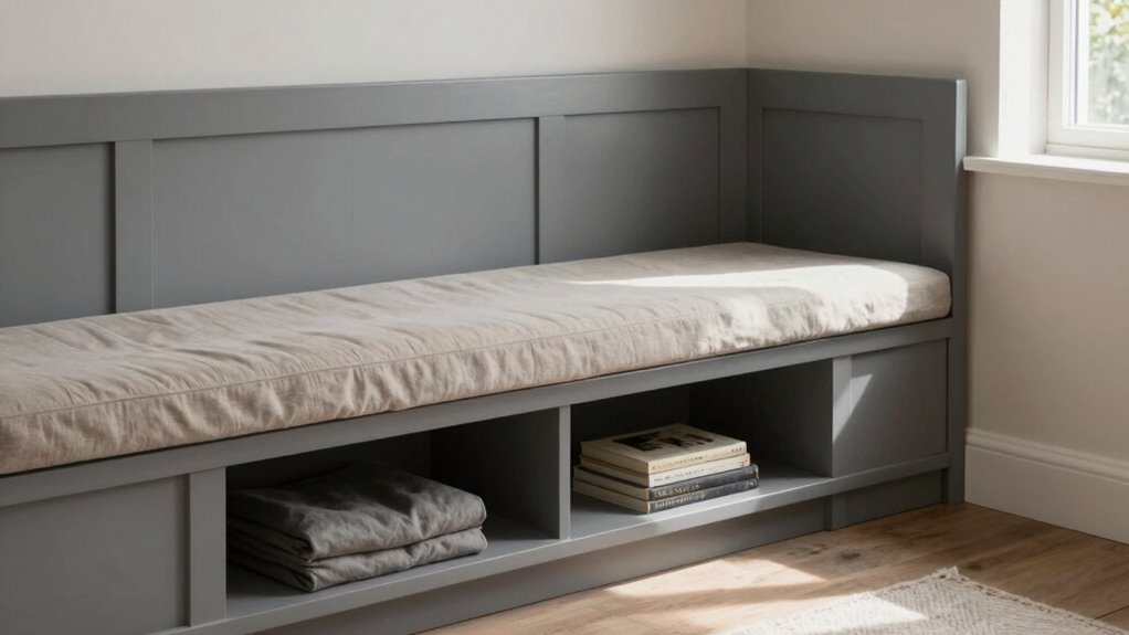 custom built in storage bench