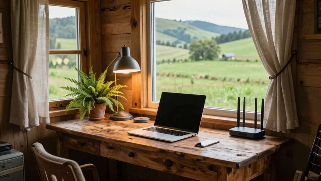 rural tiny living setup