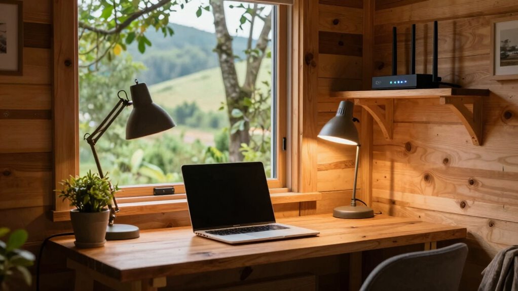 rural workspace with renewable energy