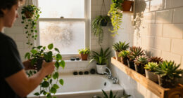 This DIYer Turned Their Ordinary Bathroom Into A Lush Secret Garden Paradise