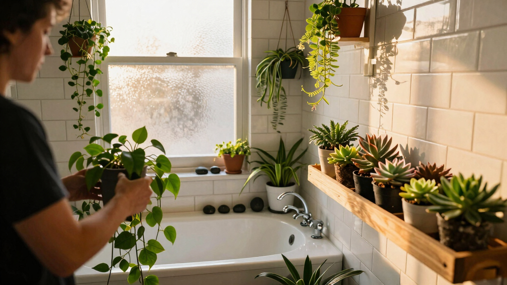 This DIYer Turned Their Ordinary Bathroom Into A Lush Secret Garden Paradise