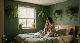 A Bright White Bedroom Is Now A Green Cocoon “Inspired By The Forest”
