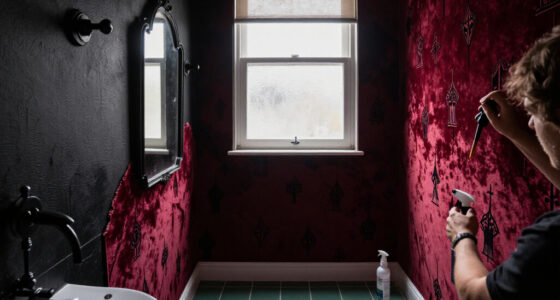 A Tiny Bathroom Went From Grimy To Cozy After A "Gothic-Aquatic" Redo