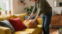 They Took A Risk On Mustard And Red — It Completely Changed This Living Room