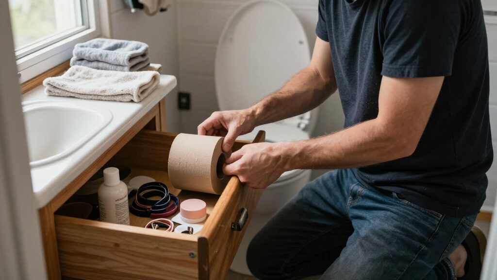 Ditch Bulky Bathroom Organizers: Reuse A Toilet Paper Roll For Smarter Storage