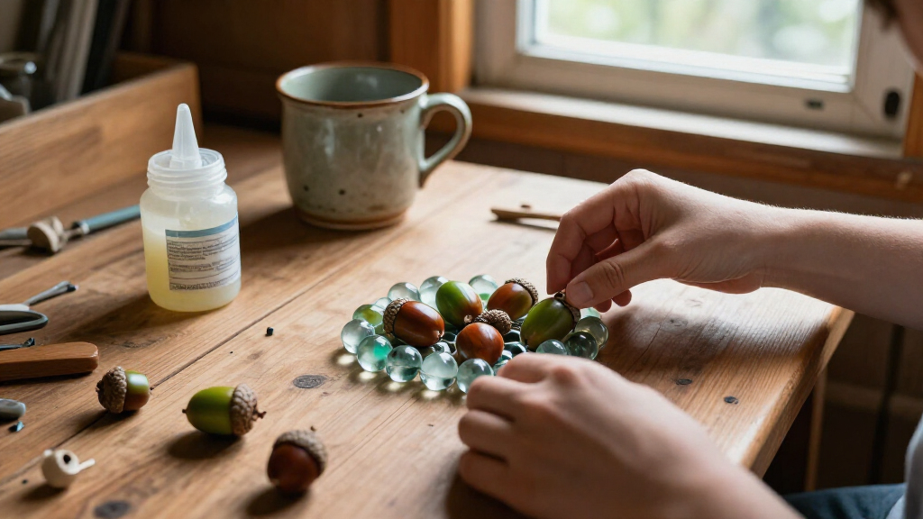 Reuse Acorn Tops And Old Marbles For A Satisfying Home Decor DIY Your Guests Will Adore