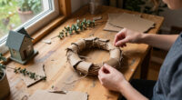 She Transforms Cardboard Trash Into A Mini Wreath With Rustic Charm