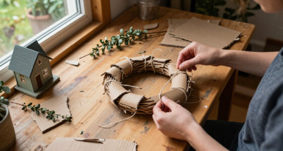 She Transforms Cardboard Trash Into A Mini Wreath With Rustic Charm