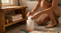 Woman Turns An Empty Detergent Bottle Into A Cute Spot To Store Toilet Paper