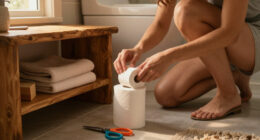 Woman Turns An Empty Detergent Bottle Into A Cute Spot To Store Toilet Paper