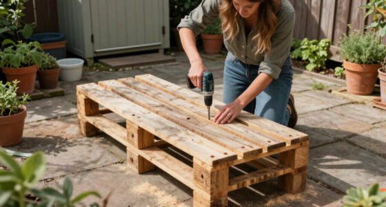 Woman Upcycles Old Wood Pallets Into A Backyard Showpiece With An Impressive DIY